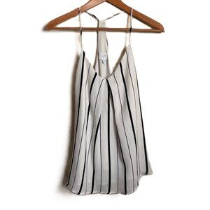 Peyton Jensen Black & White Striped Camisole Tank Top – Size S